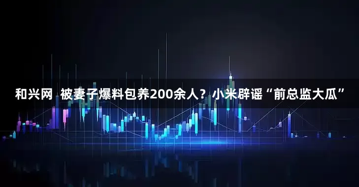 和兴网  被妻子爆料包养200余人？小米辟谣“前总监大瓜”