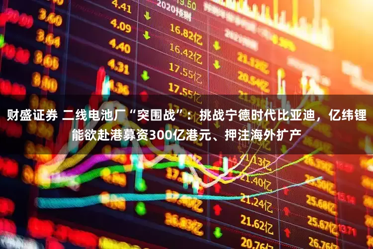 财盛证券 二线电池厂“突围战”：挑战宁德时代比亚迪，亿纬锂能欲赴港募资300亿港元、押注海外扩产