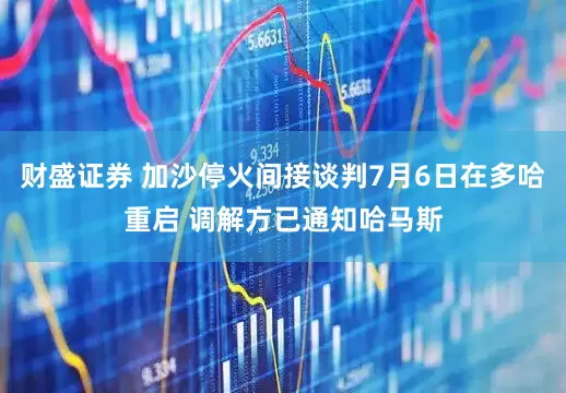 财盛证券 加沙停火间接谈判7月6日在多哈重启 调解方已通知哈马斯